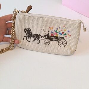 Coach Large Wristlet 19 With Dreamy Veggie Horse And Carriage